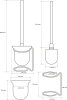 Sapho X-ROUND E WC štětka na postavení, mléčné sklo, chrom XR302