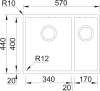 Nerezový dřez Sinks BOX 570.1 RO 1,0mm RDBOK57044011RO