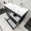 Mereo Mailo, koupelnová skříňka s keramickým umyvadlem 81 cm, dub Riviera, chrom madlo CN526
