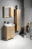 Aqualine ZOJA/KERAMIA FRESH galerka s LED osvětlením, 60x60x14cm, pravá, dub platin 45028