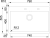 Nerezový dřez Sinks BOXER 790 RO 1,2mm RDBOK7905052RO
