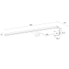 Sapho ESTHER 2 LED svítidlo, 8 W, 500x14x107 mm, IP44, černá E27586CI