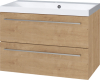 Mereo Bino, koupelnová skříňka s umyvadlem z litého mramoru 81 cm, dub Arlington CN621M