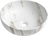 Sapho RONDANE keramické umyvadlo na desku Ø 41cm, bianco carrara AR435BC