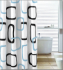 Aqualine Sprchový závěs 180x200cm, polyester, bílá/černá/modrá ZP004