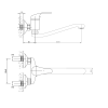 Aqualine AQUALINE 35 nástěnná baterie, rozteč 100mm, ramínko ploché zvýšené, chrom 52032