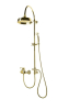 Sapho VANITY sprchový sloup k napojení na baterii, hlavová, ruční sprcha, zlato SET065