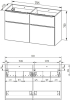 Mereo Mailo, koupelnová skříňka 121 cm, černé madlo, Multidecor, Light Rock Hickory CN593SBLRH1
