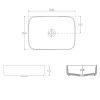 Isvea INFINITY RECTANGLE keramické umyvadlo na desku, 50x36cm, černá mat 10NF65050-2N