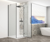Gelco TRINITY BLACK čtvercový sprchový kout 800x800mm, matné sklo, pravé GT5680-80MR-B