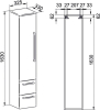 Mereo Bino, koupelnová skříňka vysoká 163 cm, pravá, dub Arlington CN628