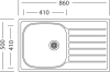 Nerezový dřez Sinks HYPNOS 860 V+EVERA HYM8606VEVCL