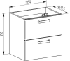 Mereo Leny, koupelnová skříňka s keramickým umyvadlem 60 cm, bíla CN811