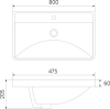 Mereo Siena, koupelnová skříňka s keramickým umyvadlem 81 cm, černá mat CN441
