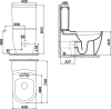 CREAVIT GRANDE WC kombi XL, spodní/zadní odpad, bílá GR360