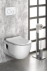 BRILLA závěsné WC Rimless bílá s podomítkovou nádržkou a tlačítkem Schwab, bílá 100614-SET5