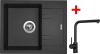 Granitový dřez Sinks LINEA 600 Metalblack + Elka černá matná G1974