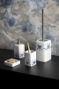 Gedy CIXI WC štětka na postavení, porcelán, bílá/modrá CX3389