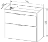 Mereo Vigo, koupelnová skříňka s keramickým umyvadlem 81 cm, dub Riviera CN322