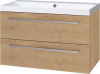 Mereo Bino, koupelnová skříňka s umyvadlem z litého mramoru 101 cm, dub Arlington CN622M