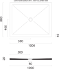 GSI Keramická sprchová vanička, obdélník 100x80x2cm, cenere mat 46100817