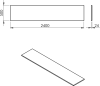 Sapho PLATO deska Rockstone 2400x24x500mm, bílá mat PL240-0101
