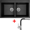 Granitový dřez Sinks AMANDA 860 DUO Metalblack+ENIGMA S GR AM860D74ENSGR74