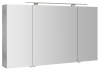 Sapho RIWA galerka s LED osvětlením, 3x dvířka, 121x70x17cm, dub stříbrný RIW120-0011