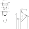 Kerasan AQUATECH urinál se zakrytým přívodem vody 21x53, 5 cm, včetně sifonu, bílá 373501