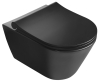 Sapho AVVA CLEANWASH závěsná WC mísa, s bidetovou sprškou, Rimless, 35, 5x53cm, černá mat 100312-110