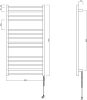 Sapho REDONDO elektrický sušák ručníků, kulatý, 630x1160 mm, 130 W, černá ER230BV