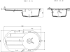 Sapho Granitový vestavný dřez s odkapem, 86x50cm, bílá GR1201