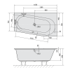 Polysan ASTRA WR SLIM asymetrická vana 165x90x48cm, bílá 31611S