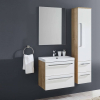 Mereo Bino, koupelnová skříňka s keramickým umyvadlem 81 cm, bílá/dub CN671