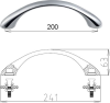 Polysan SYMMETRIC madlo do vany 240mm, chrom 250420