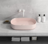 Isvea INFINITY OVAL keramické umyvadlo na desku, 55x36cm, růžová Salmon 10NF65055-2S