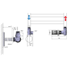 Sapho CORNER COMBI připojovací sada ventilů termostatická triaxiální, pravé provedení, chrom CP3022S