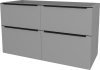Mereo Mailo, koupelnová skříňka 121 cm, černé madlo, Multidecor, Šedý Supermat CN593SBSEDA