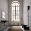 Kerasan WALDORF WC mísa stojící, 37x65cm, spodní/zadní odpad, černá mat 411631