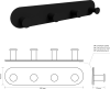 Sapho X-ROUND BLACK samolepící čtyřháček, černá mat XR221B