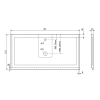 Sapho TREOS pracovní deska 966x513 mm, rockstone, bílá mat TX097-0101