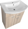 Aqualine ZOJA umyvadlová skříňka 61, 5x74x32cm, 2x dvířka, 1x zásuvka, dub platin 51165