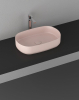Isvea INFINITY OVAL keramické umyvadlo na desku, 55x36cm, růžová Salmon 10NF65055-2S