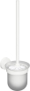 Sapho X-ROUND WHITE WC štětka závěsná, mléčné sklo, bílá mat XR303W