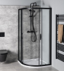 Gelco SIGMA SIMPLY BLACK čtvrtkruhová sprchová zástěna 900x900 mm, R550, čiré sklo GS5590B