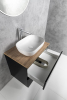 Aqualine ALTAIR skříňka s deskou 68 cm, černá mat/dub emporio AI670-01