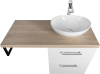 Aqualine VEGA sestava koupelnového nábytku, š. 97, 5 cm, bílá/dub platin VG052-02