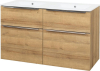Mereo Mailo, koupelnová skříňka s keramickým umyvadlem 121 cm, dub Riviera, chrom madlo CN523