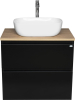 Aqualine ALTAIR skříňka s deskou 68 cm, černá mat/dub emporio AI670-01