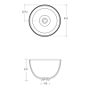 Sapho DOME keramické umyvadlo na desku vysoké, Ø 45, 5cm, bílá WH030